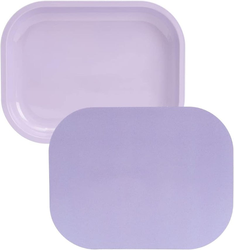 HOKirin Metal Tray With Soft Magnetic Lid, Small Blank With Spill Proof Cover, Cute Purple, Perfect for Home and On-The-Go, 7" x 5.5" x 0.6" - Image 1